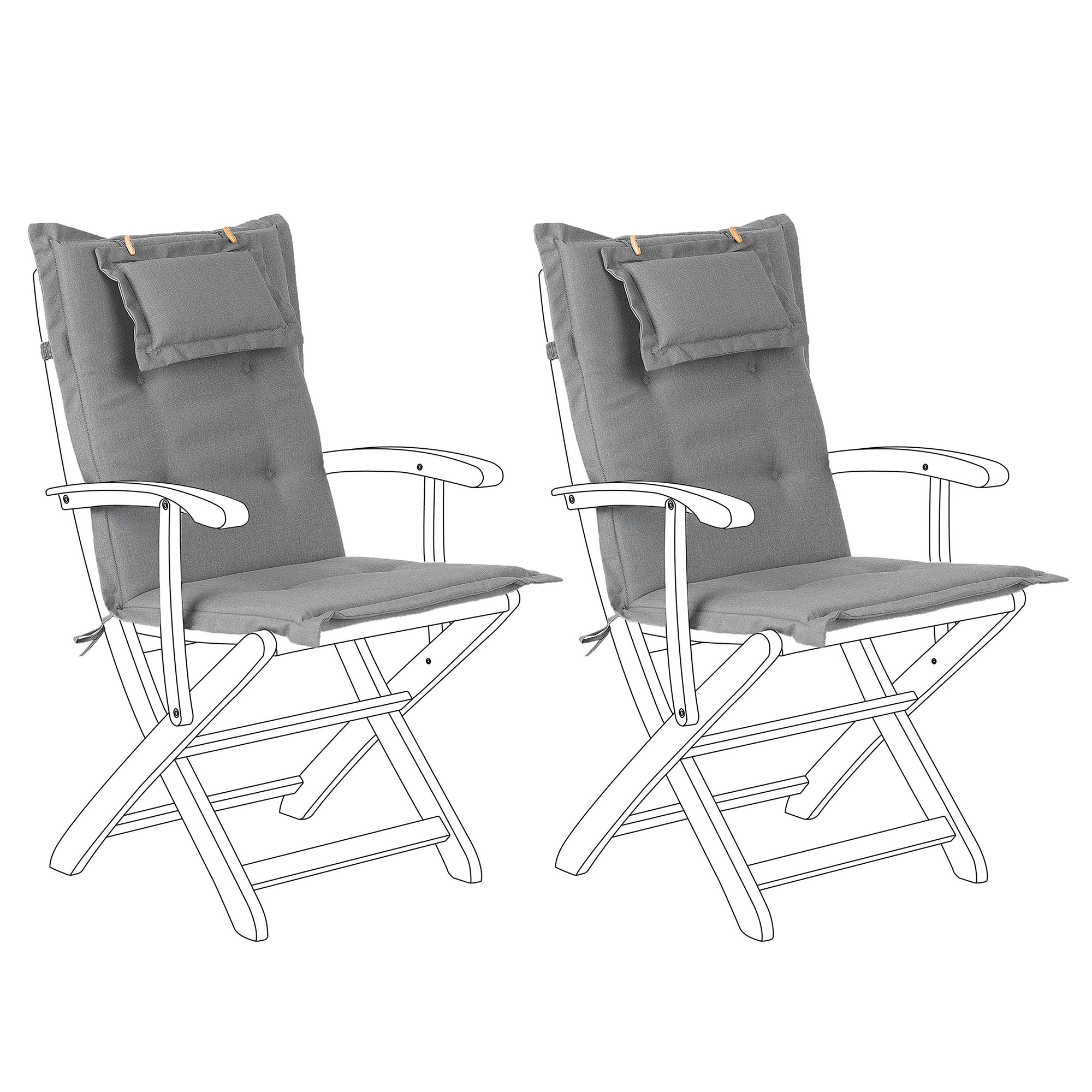 Set med 2 rygg-/sittdynor MAUI 40 x 54 cm Grå