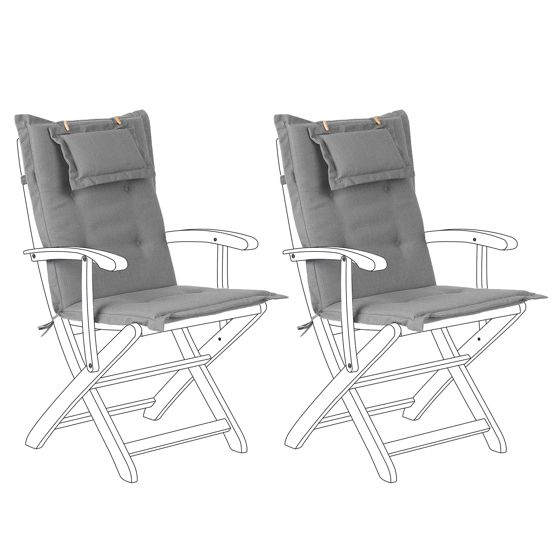 Set med 2 rygg-/sittdynor MAUI 40 x 54 cm Grå