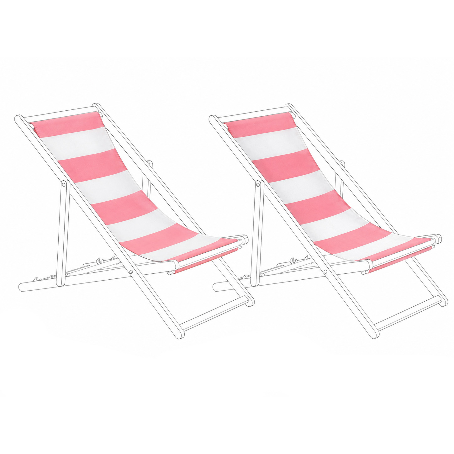 Set med 2 ersättningstyger för solstol ANZIO/AVELLINO 113 x 44 cm Röd