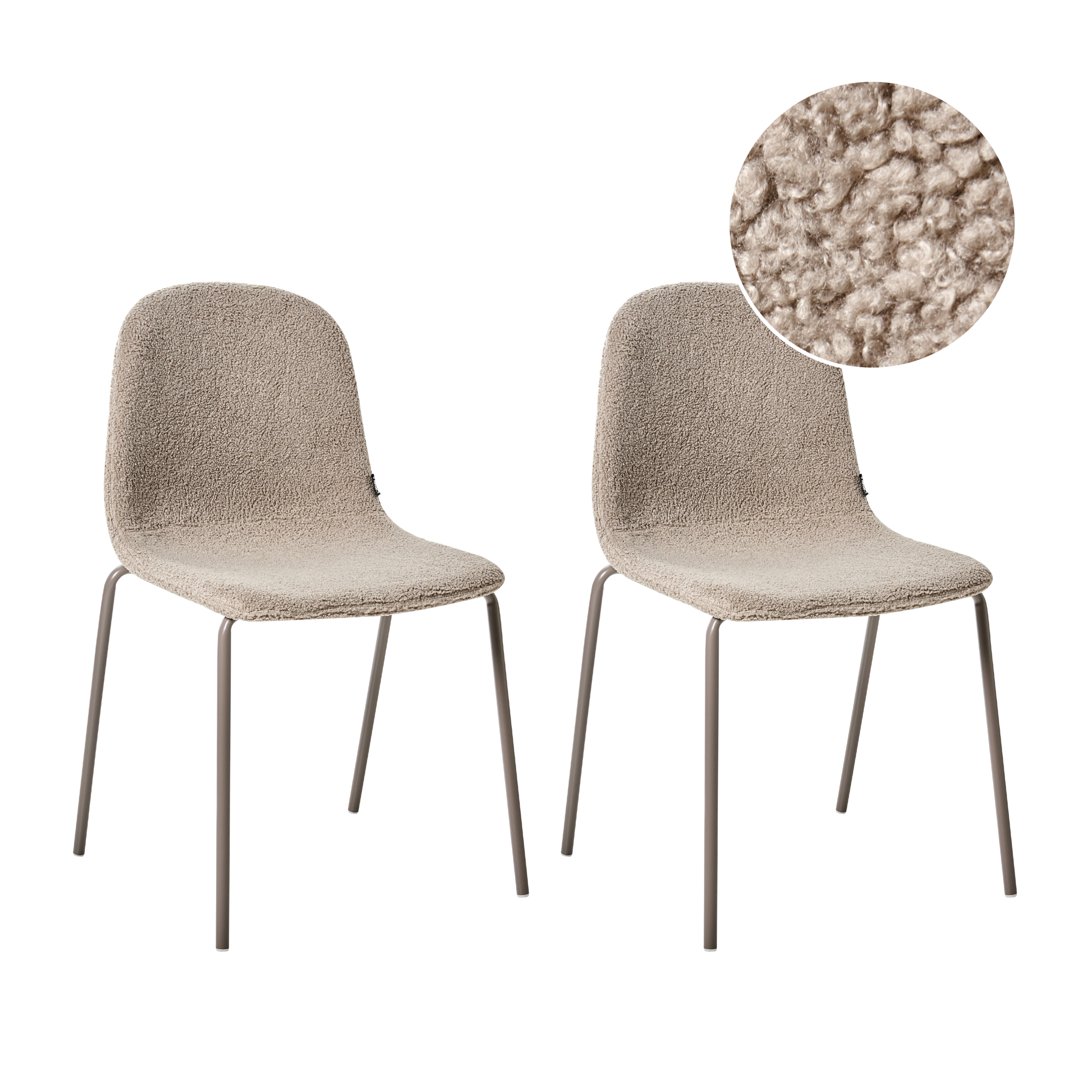 Set med 2 konferensstolar LOMA Bouclé Taupe