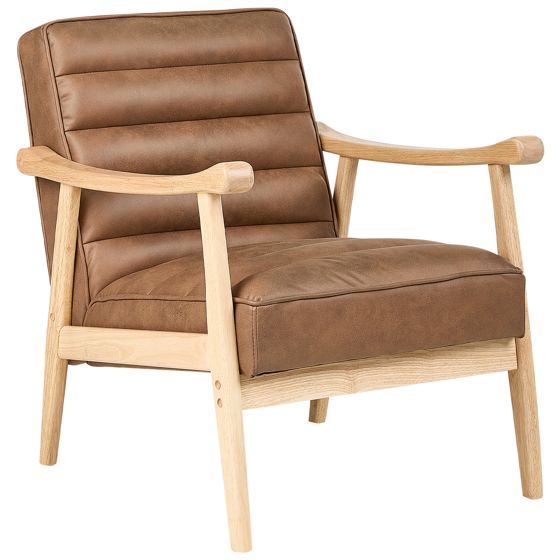 Fåtölj LEKNES Konstläder Brun