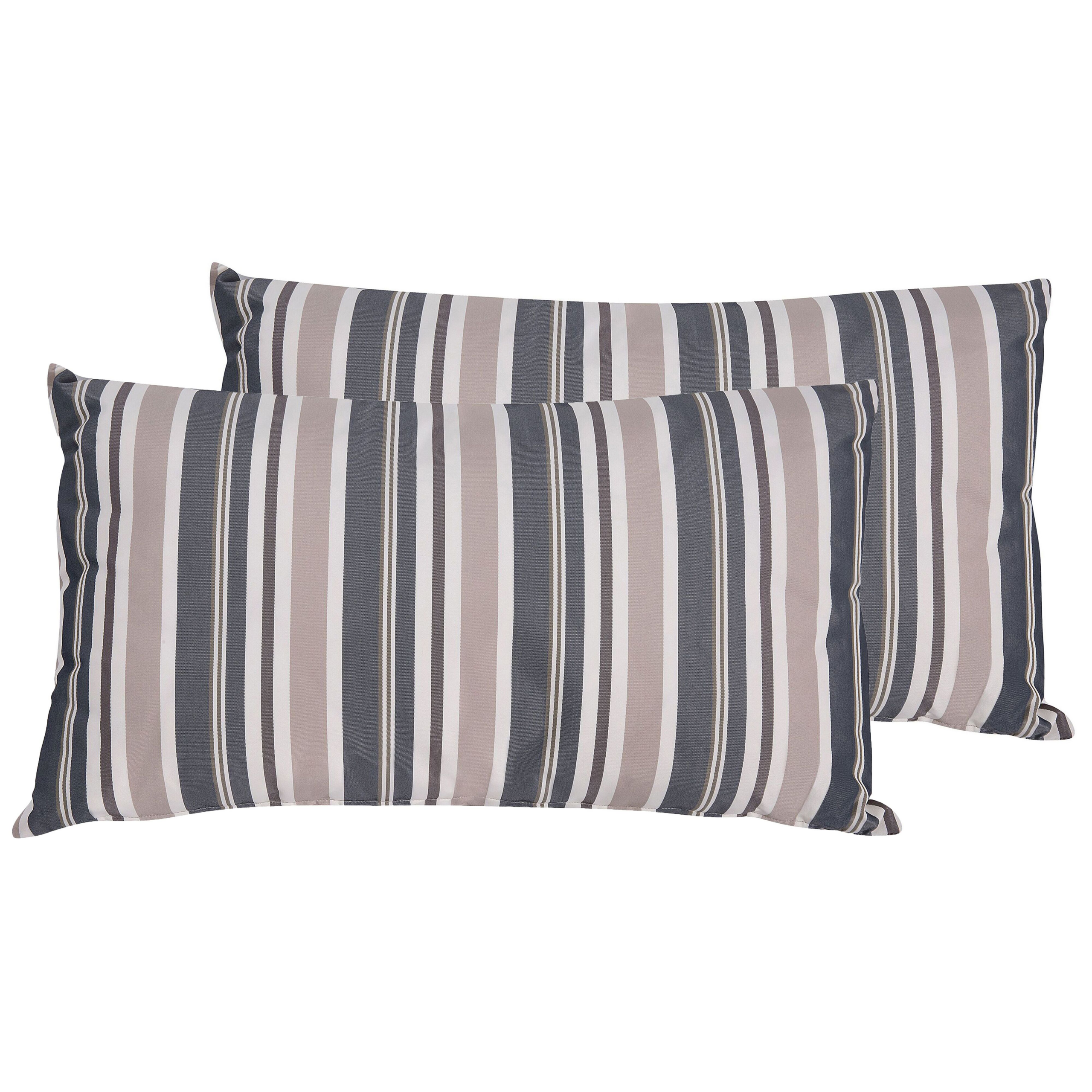 Set med 2 utomhusdynor KASTOS Randigt 40 x 70 cm Taupe