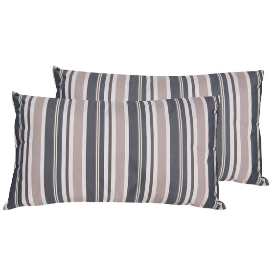 Set med 2 utomhusdynor KASTOS Randigt 40 x 70 cm Taupe