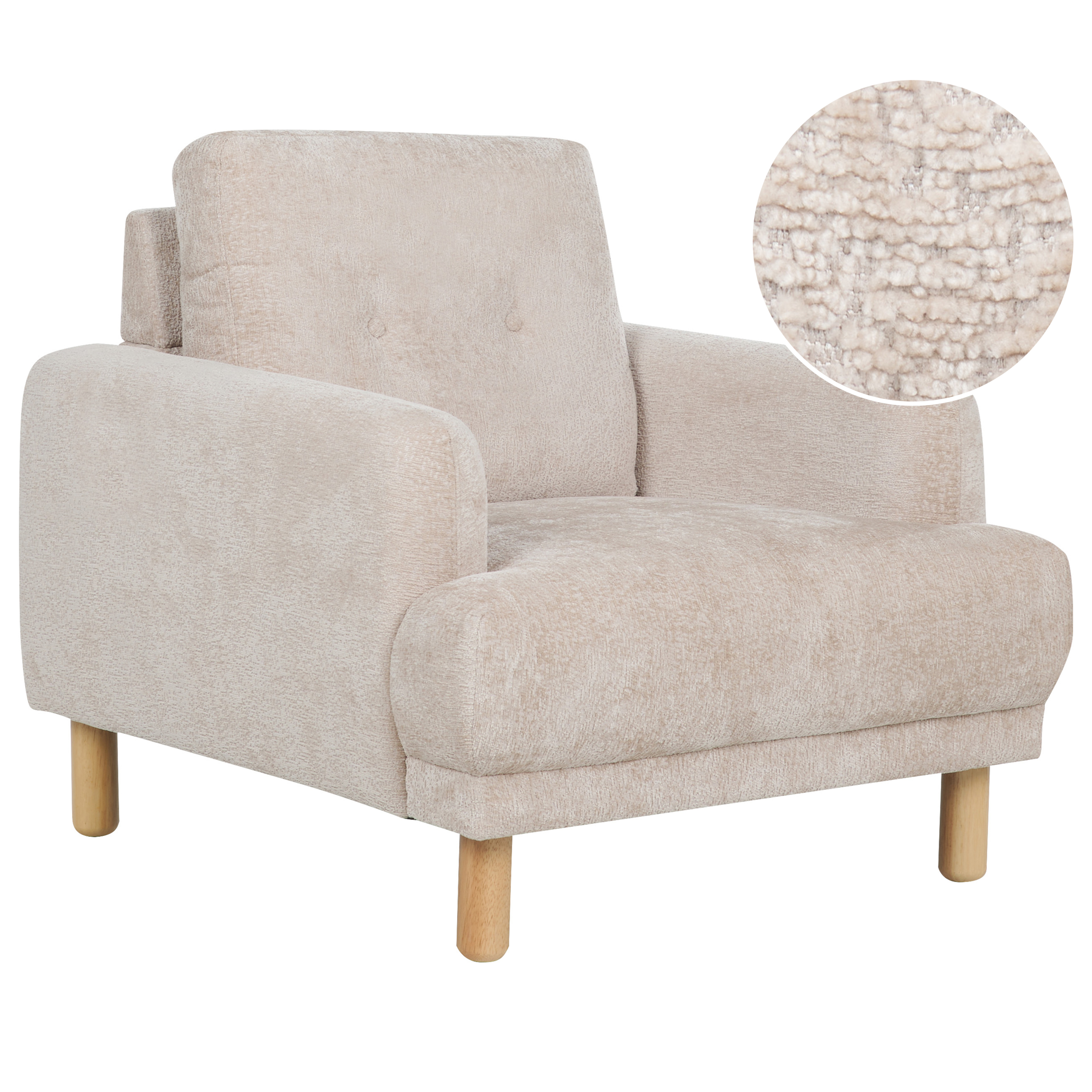 Fåtölj TUVE Bouclé Beige