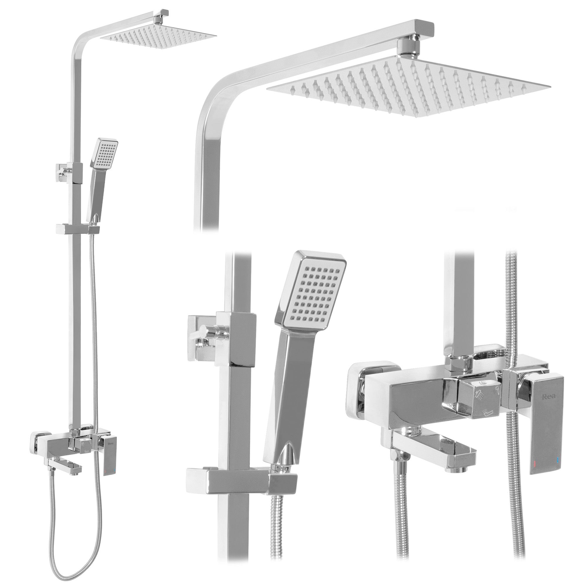 REA Duschset NAVARO Krom, 45x20x119,5cm