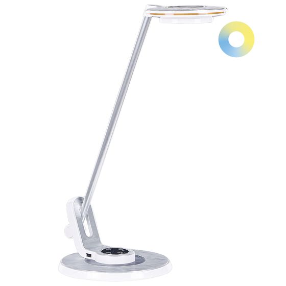 LED-skrivbordslampa CORVUS med dimmer Metall Vit/ Silver