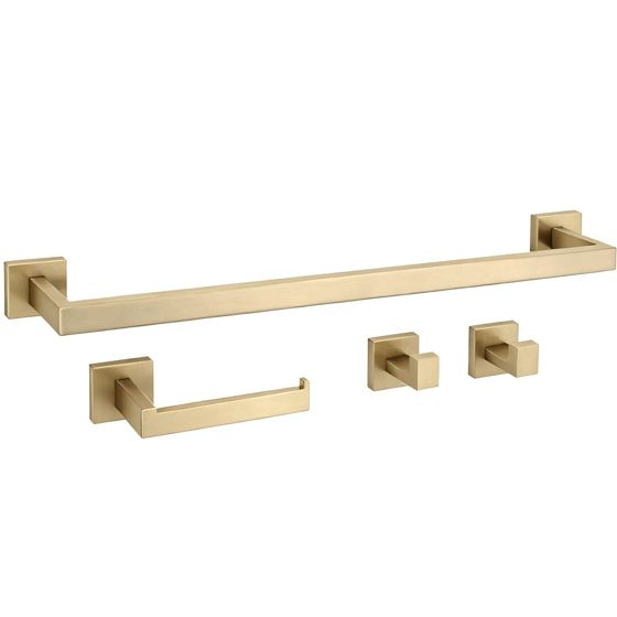 REA Set Med Badrumskrokar RIO Borstat Guld, 57x8,5x5cm