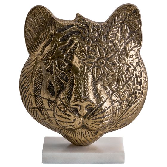 Prydnadsfigur Tiger BROVA Metall Guld