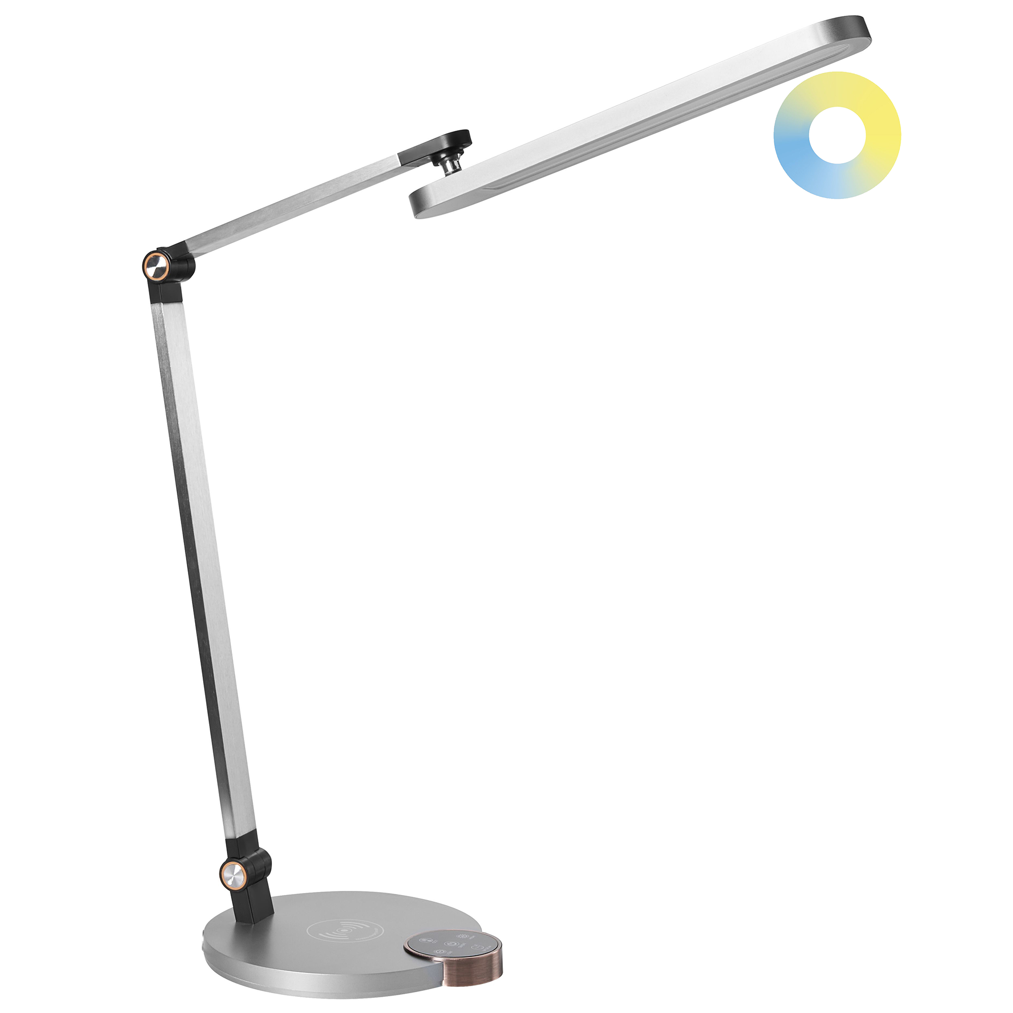 LED-skrivbordslampa CAROY med trådlös laddare Grå