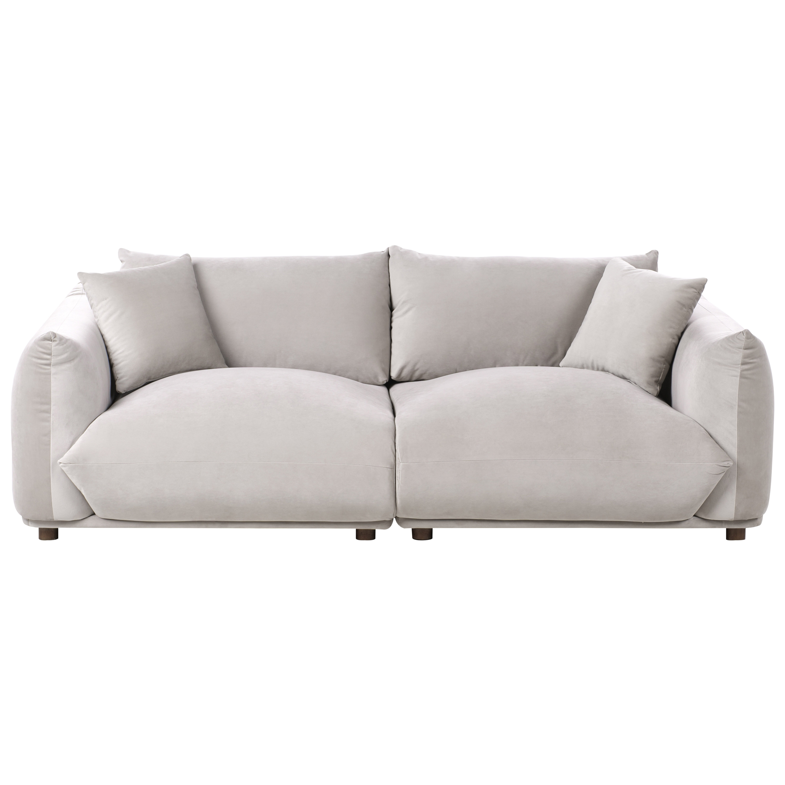 Soffa 3-sits LUVOS Sammet Taupe