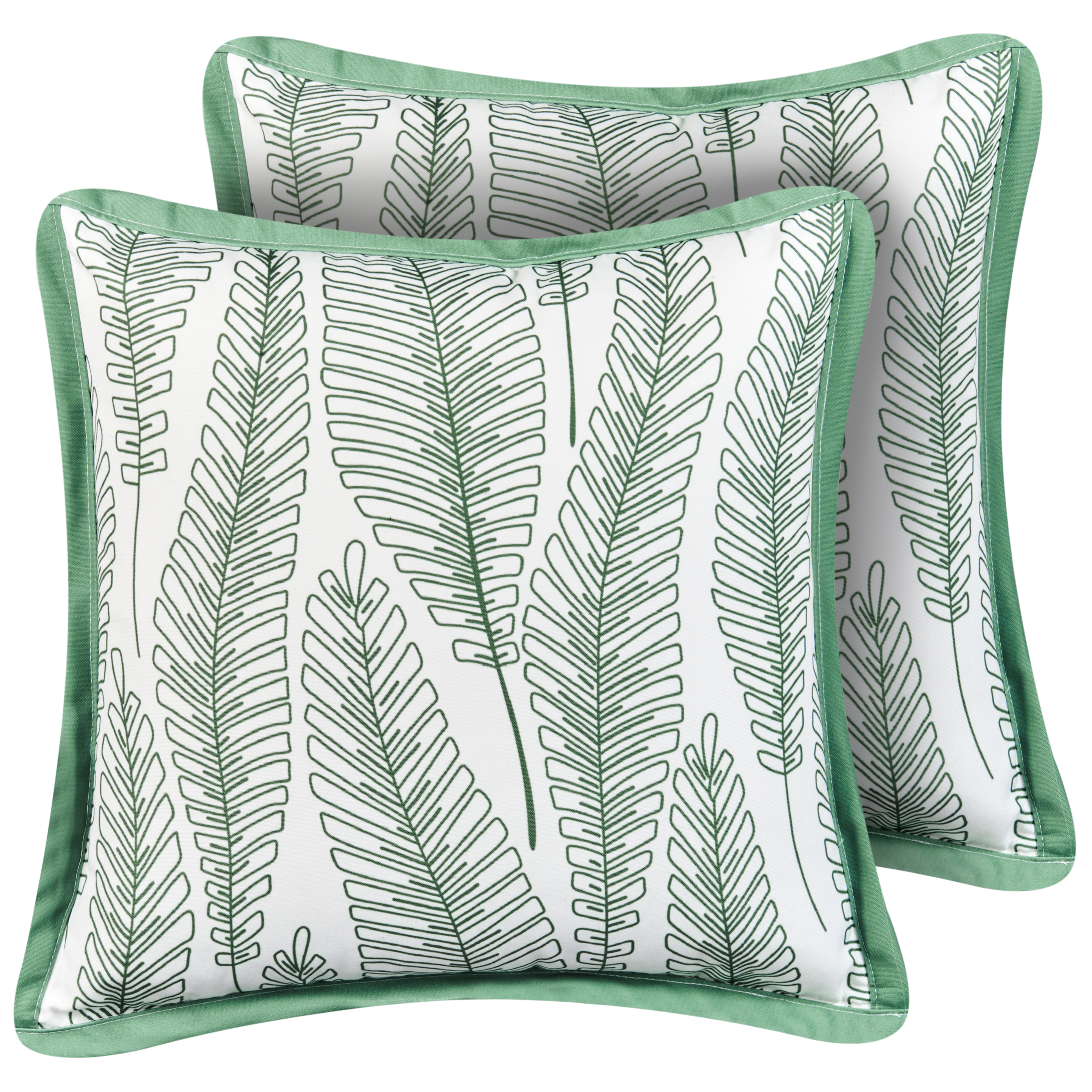Set med 2 utomhusdynor MEADOW Växtmotiv 45 x 45 cm Grön