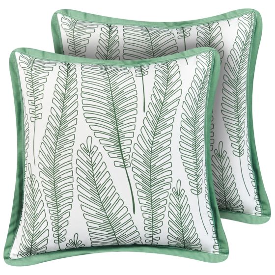 Set med 2 utomhusdynor MEADOW Växtmotiv 45 x 45 cm Grön