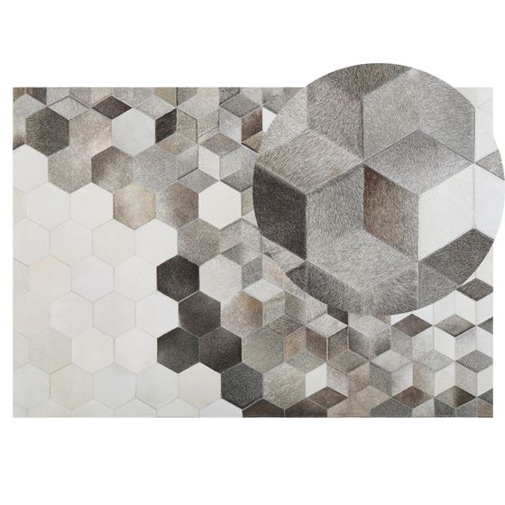 Matta SASON Grå 140 x 200 cm Läder