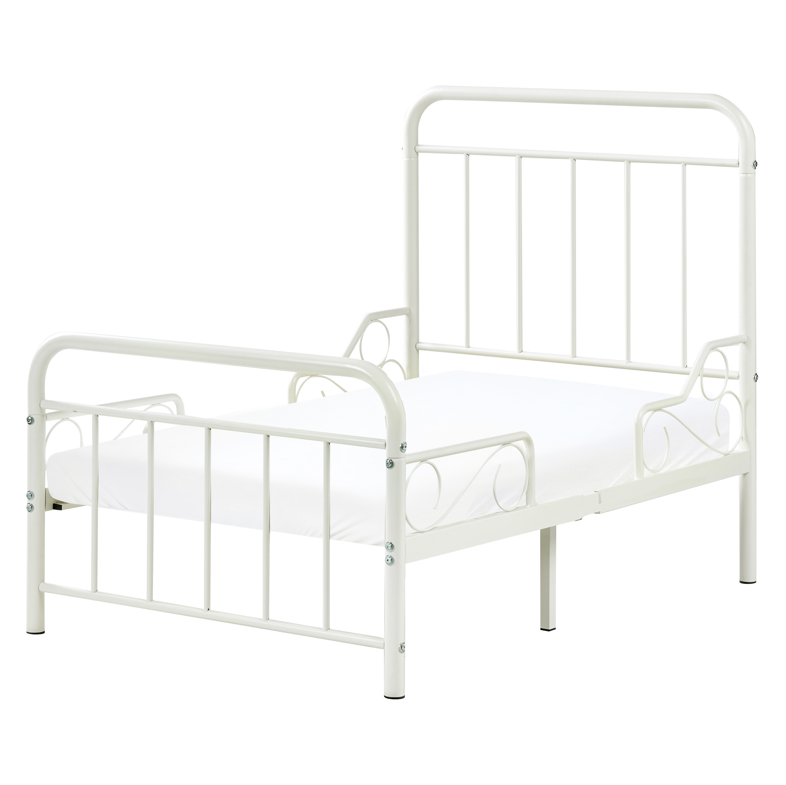 Utdragbar småbarnssäng Metall ANAIS 90 x 200 cm Off-White