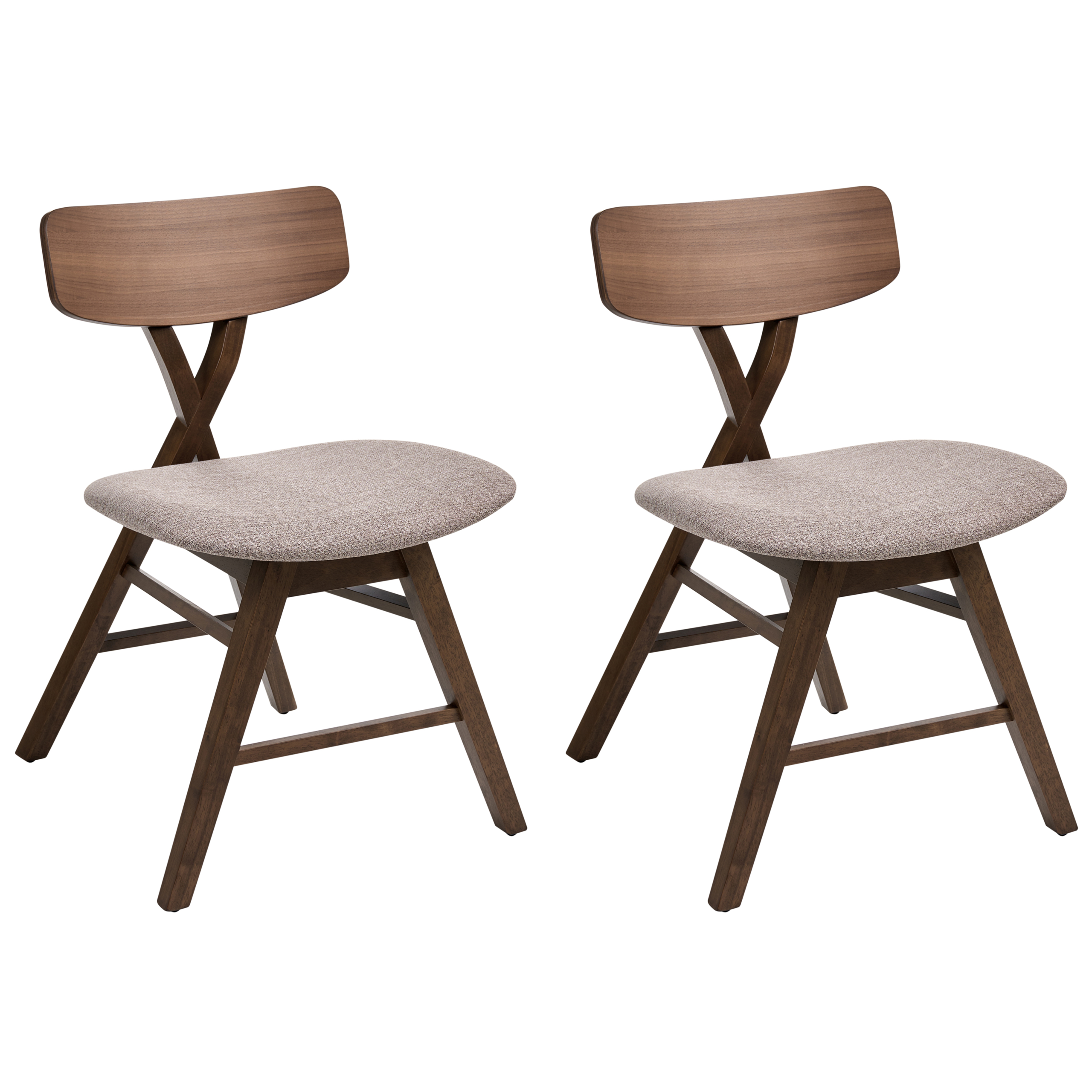Set med 2 matstolar LELAND Trä Brun/ Taupe