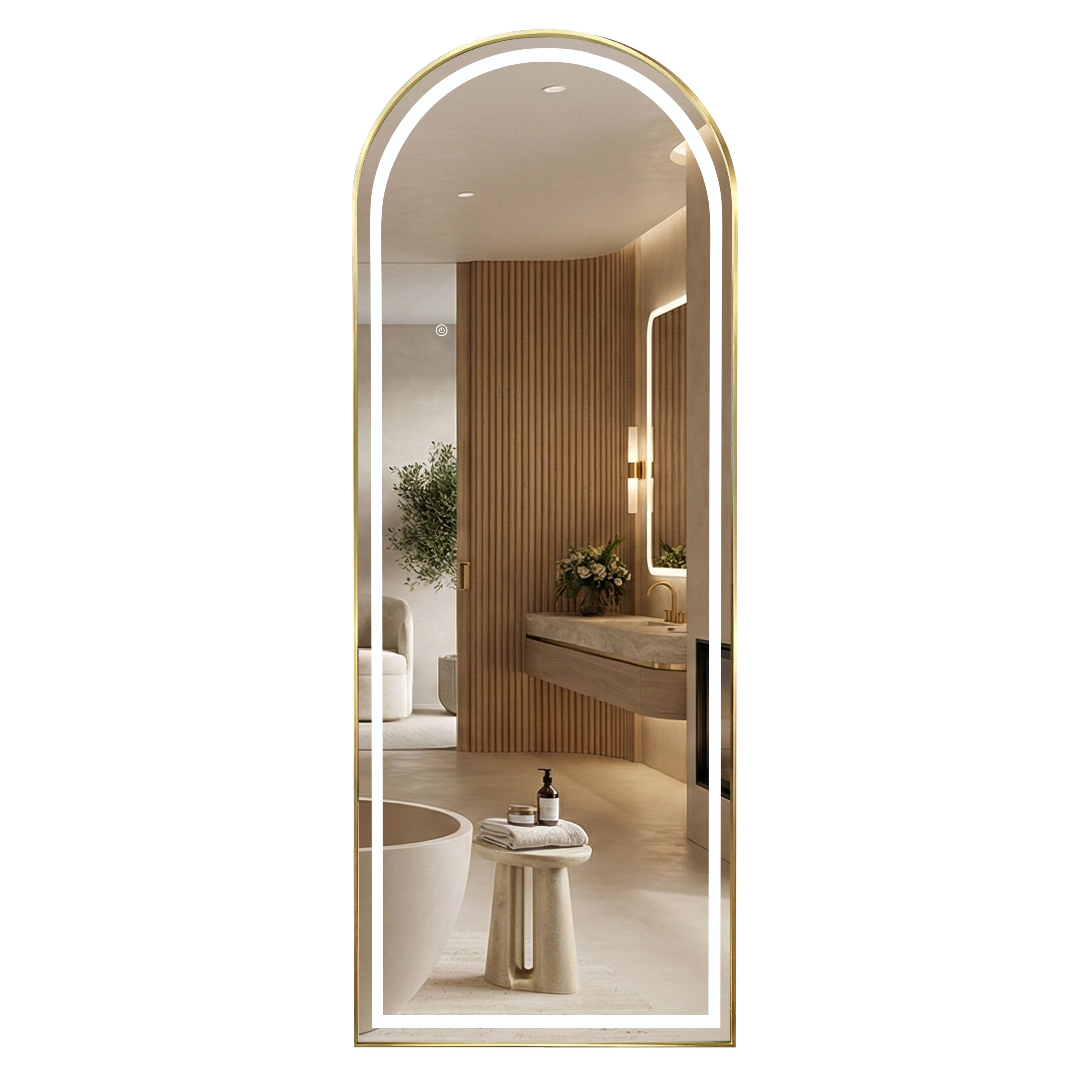 REA spegel Orbit led 60x70 Borstat guld 3x60x170cm