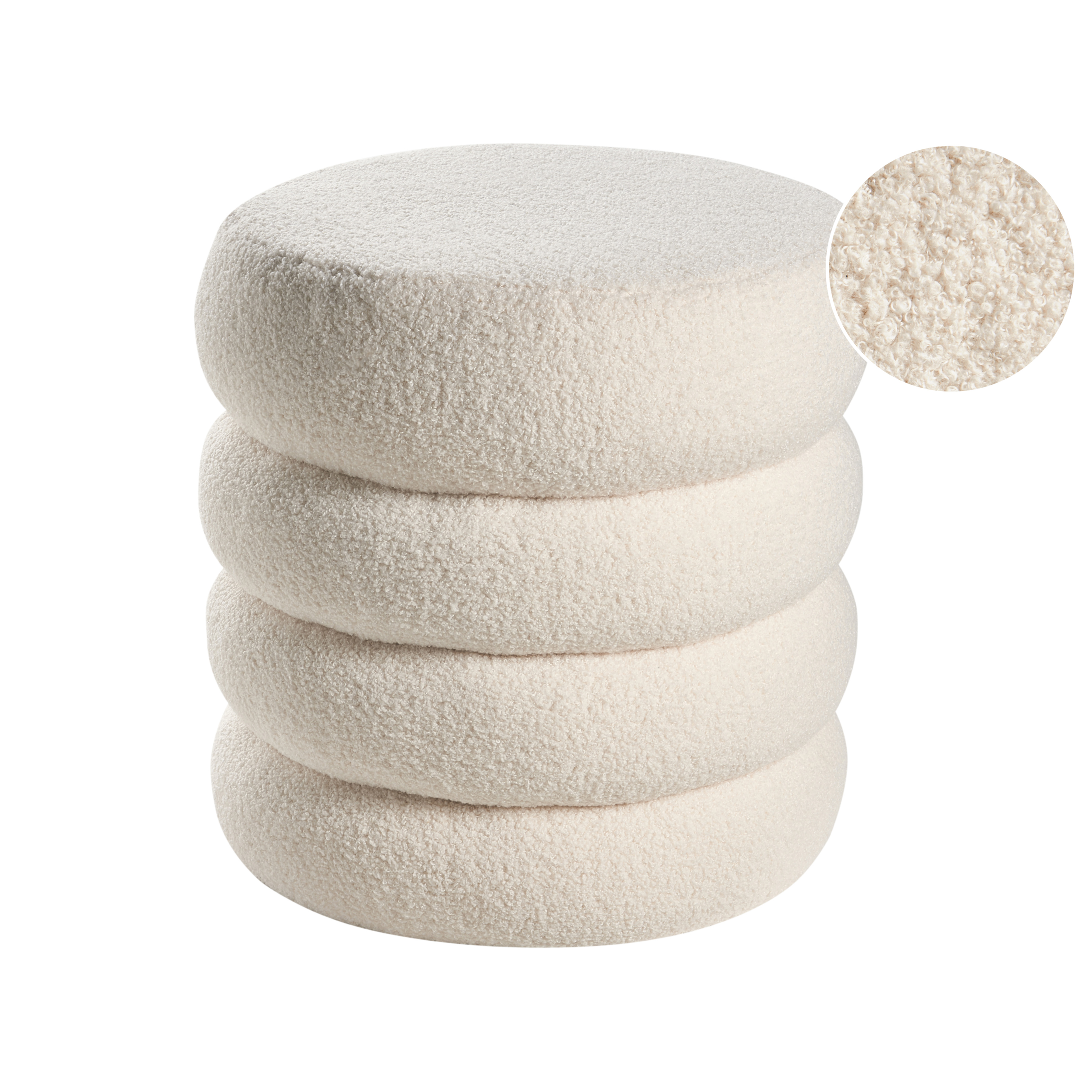 Sittpuff SUMPTER Bouclé Off-White
