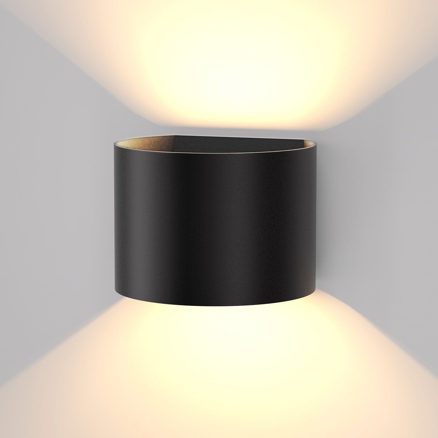 NETTLIFE utomhusvägglampa LED - vägglampa för inomhus- och utomhusbruk, svart, upp- och nermonterad, väggmonterad, 5W, IP65