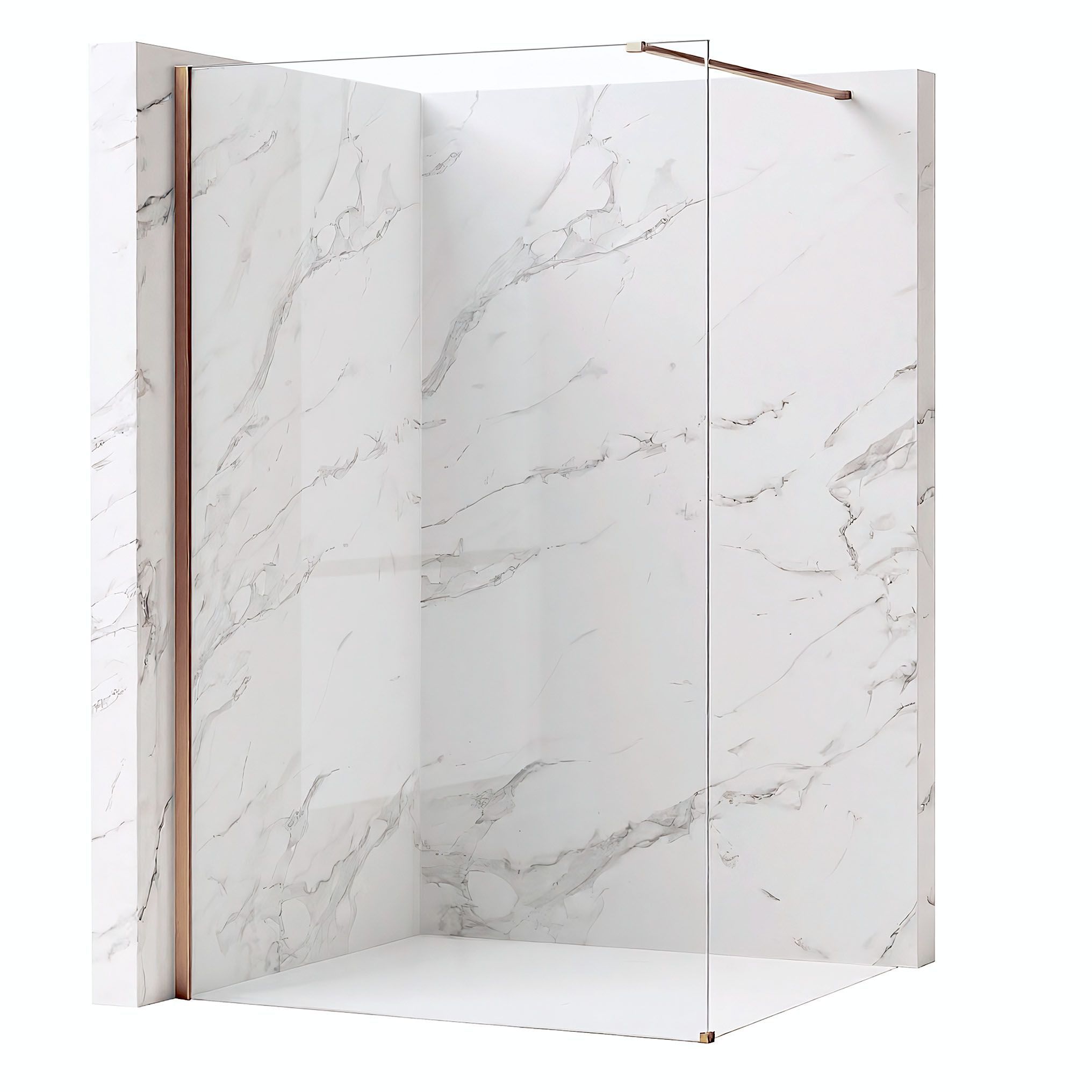 REA Duschvägg Flexi Transparent 90 Borstad Koppar, 120x90x195cm