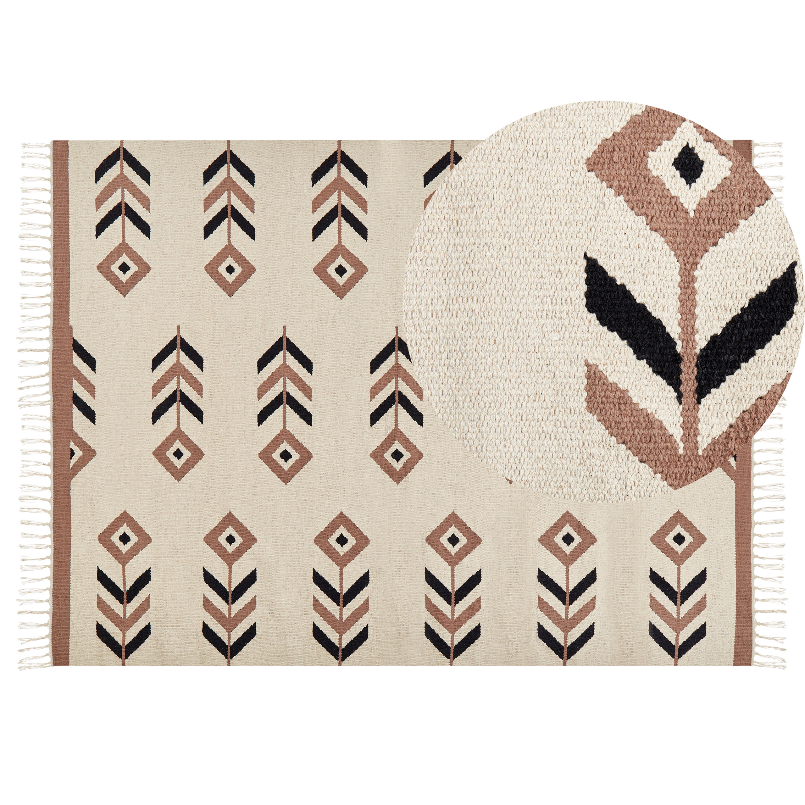 Matta NIAVAN Beige 140 x 200 cm Kelim Bomull