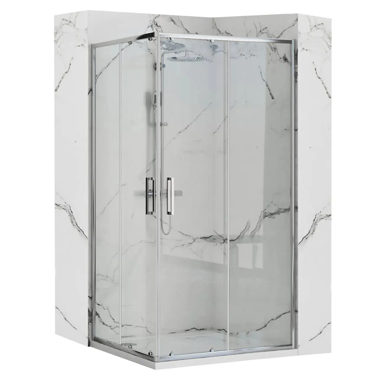REA Duschkabin PUNTO 80x100 Krom, 78x98x190cm