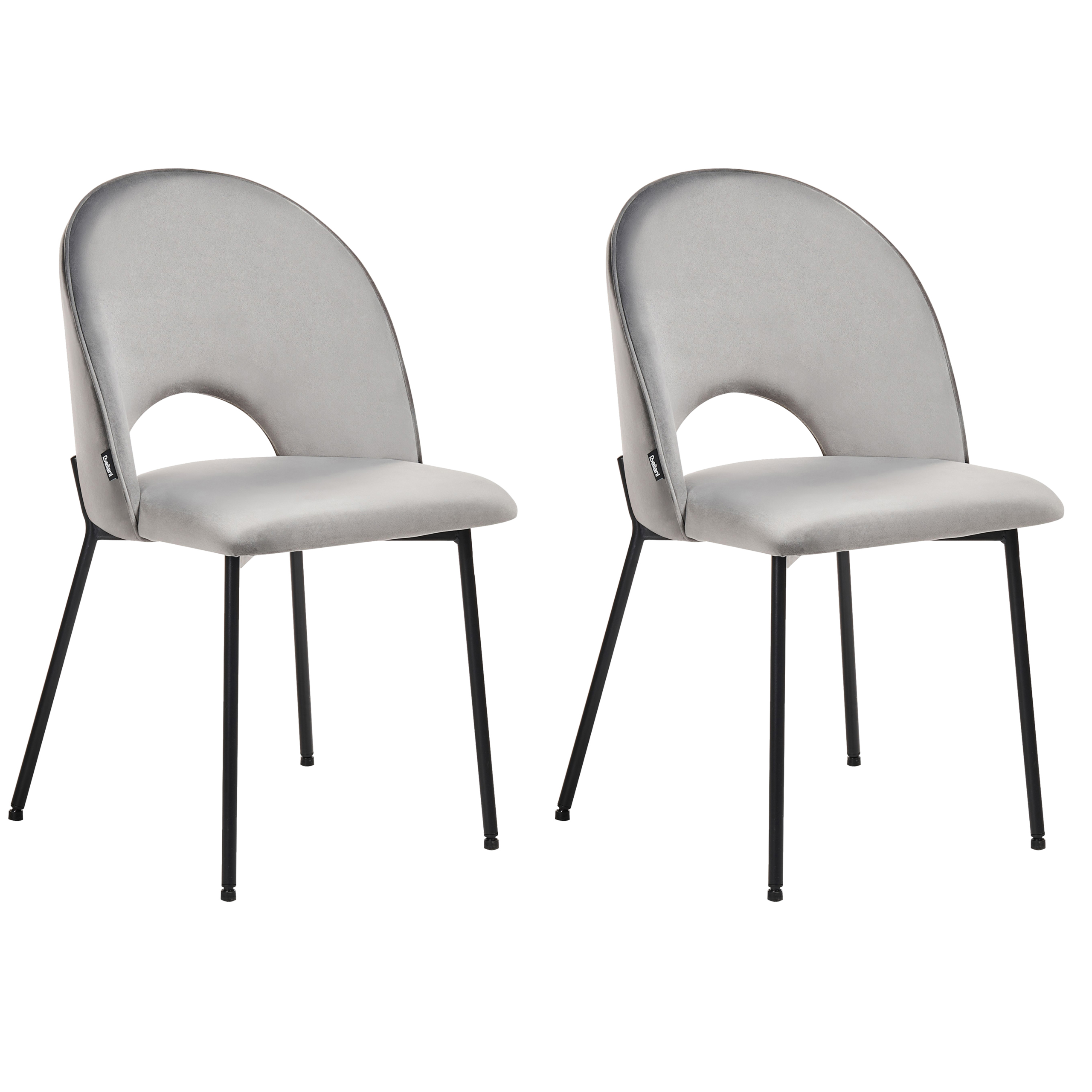 Set med 2 matstolar COVELO Sammet Grå