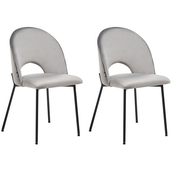 Set med 2 matstolar COVELO Sammet Grå