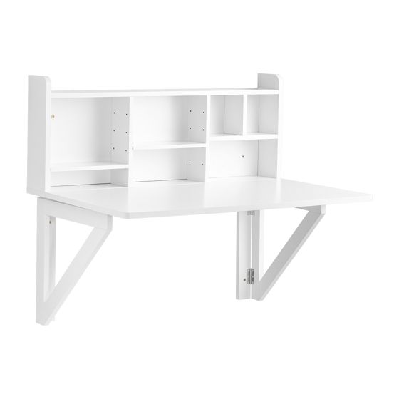 SoBuy, Klaffbord, Skrivbord,barnbord, datorbord, Längd:90, Bredd:60 cm, vit, FWT07-II-W