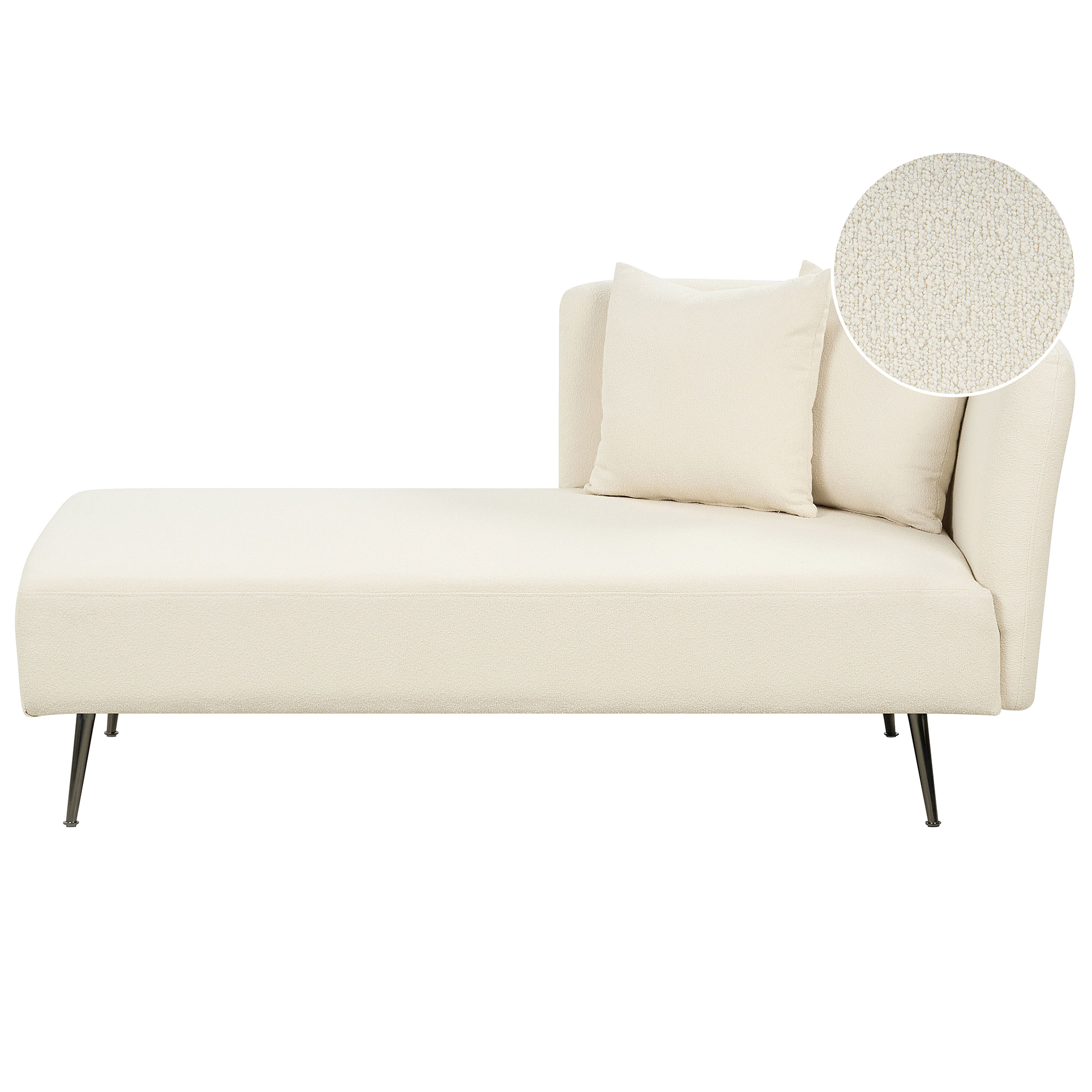 Högervänd schäslong RIOM Bouclé Off-White