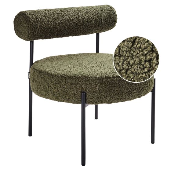 Fåtölj ALPHA Bouclé Grön