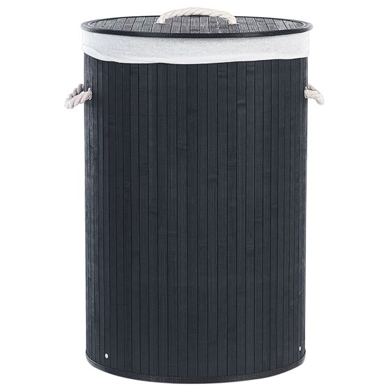 Tvättkorg SANNAR Bambu Svart 75 L