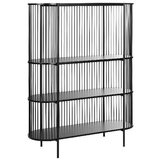 Hyllsystem med 3 hyllplan BIRSON 151 cm Svart