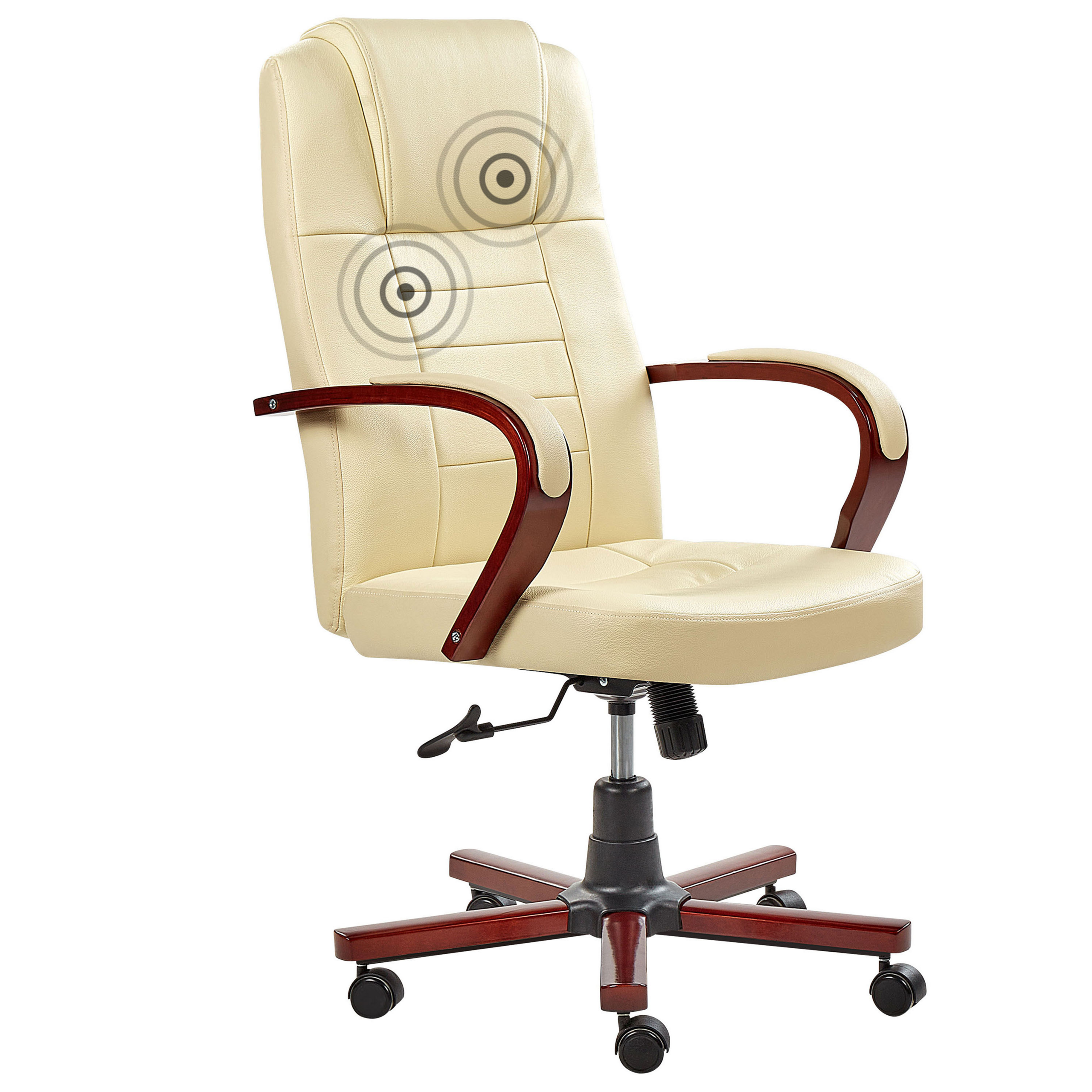 Massagestol DIAMOND med uppvärmning Läder Beige