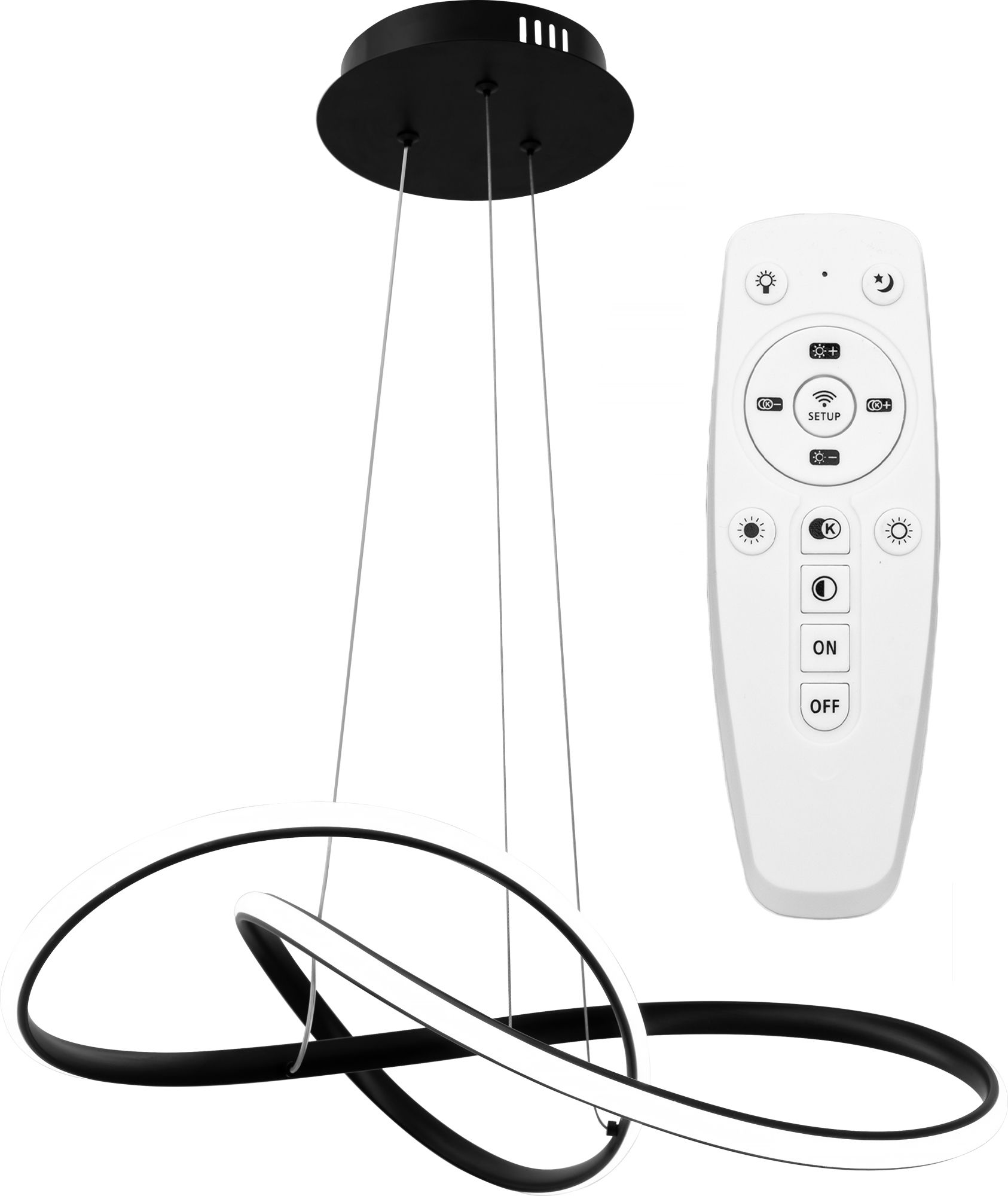 TOOLIGHT hängande taklampa APP395-CP LED Svart 14,5x55x90cm