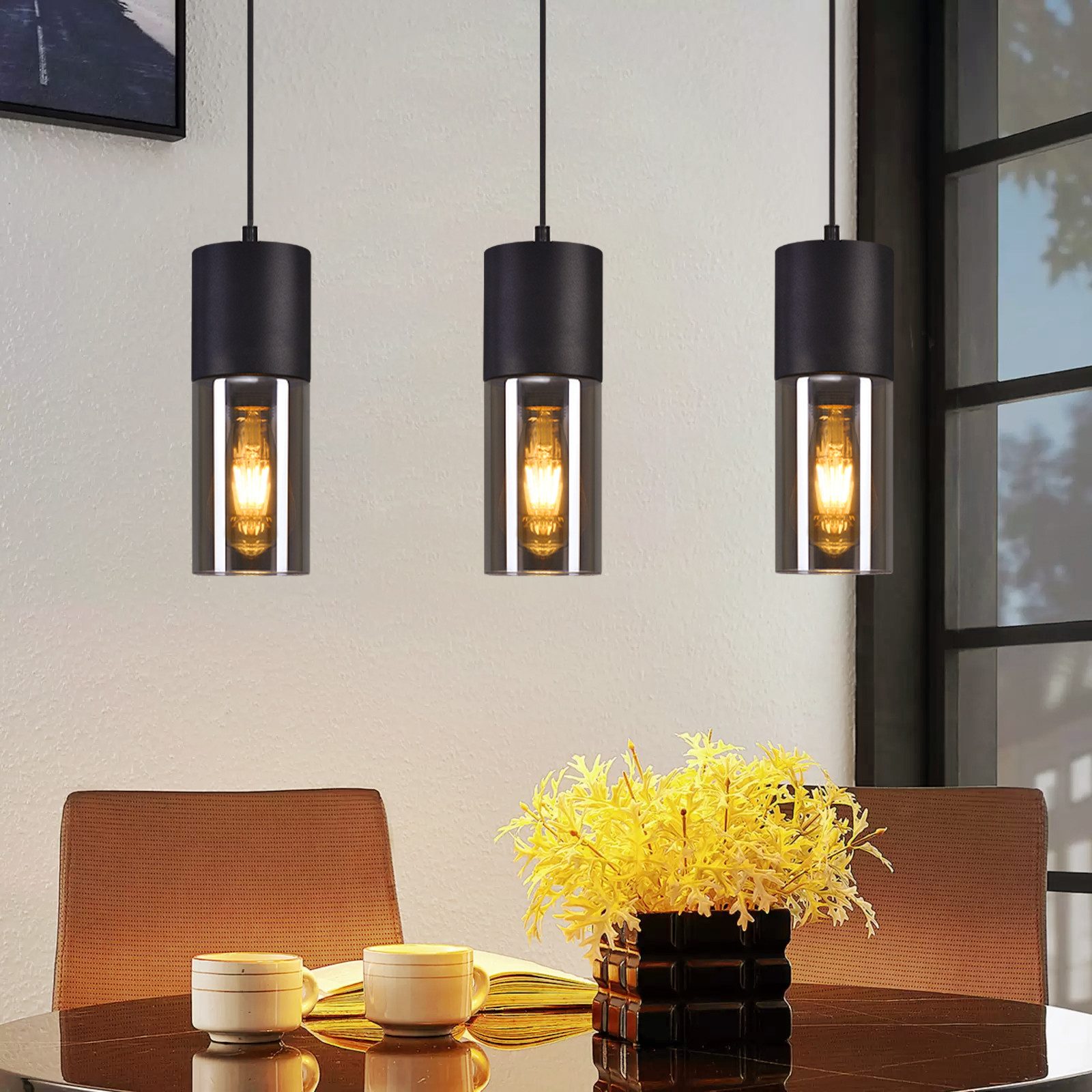NETTLIFE Matbord, pendellampa, E27 - Modern, LED - justerbar, 3-ljuskälla, pendellampa