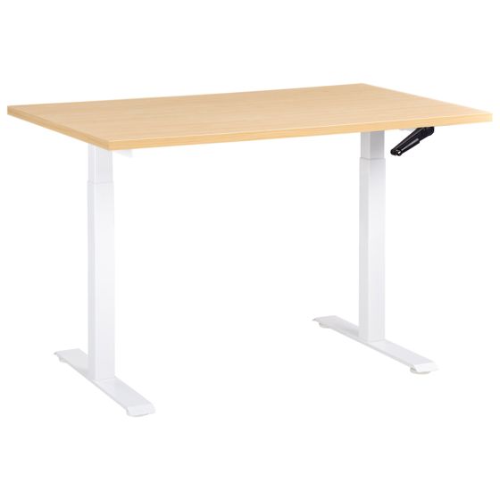 Manuellt höj- och sänkbart skrivbord DESTINES 120 cm 72 cm Ljusbrun/ Vit