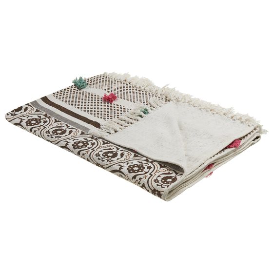 Pläd CHINSURAH Bomull 130 x 180 cm Brun