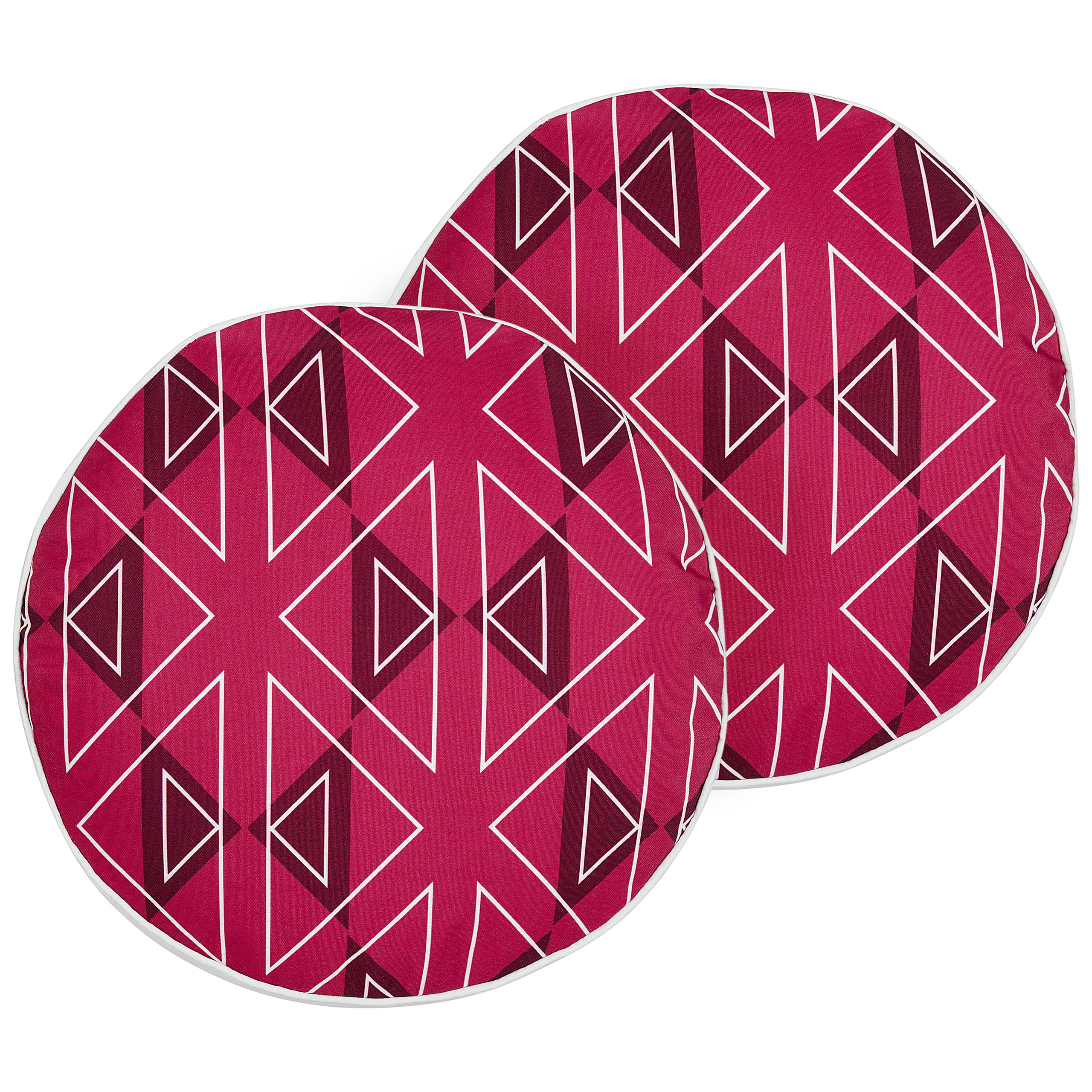 Set med 2 utomhusdynor MEZZANO Geometriskt tryck 40 x 40 cm Rosa