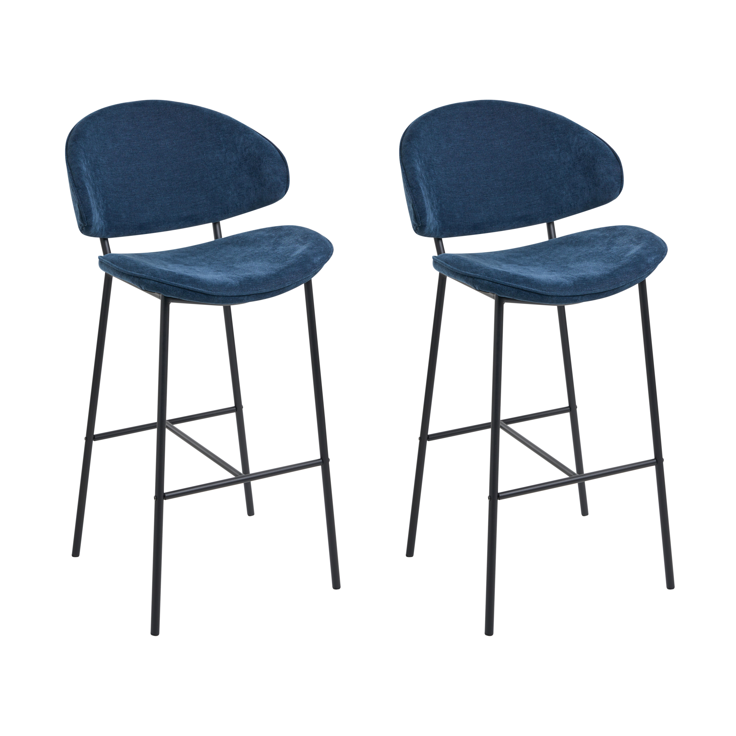 Set med 2 barstolar KIANA Marinblå