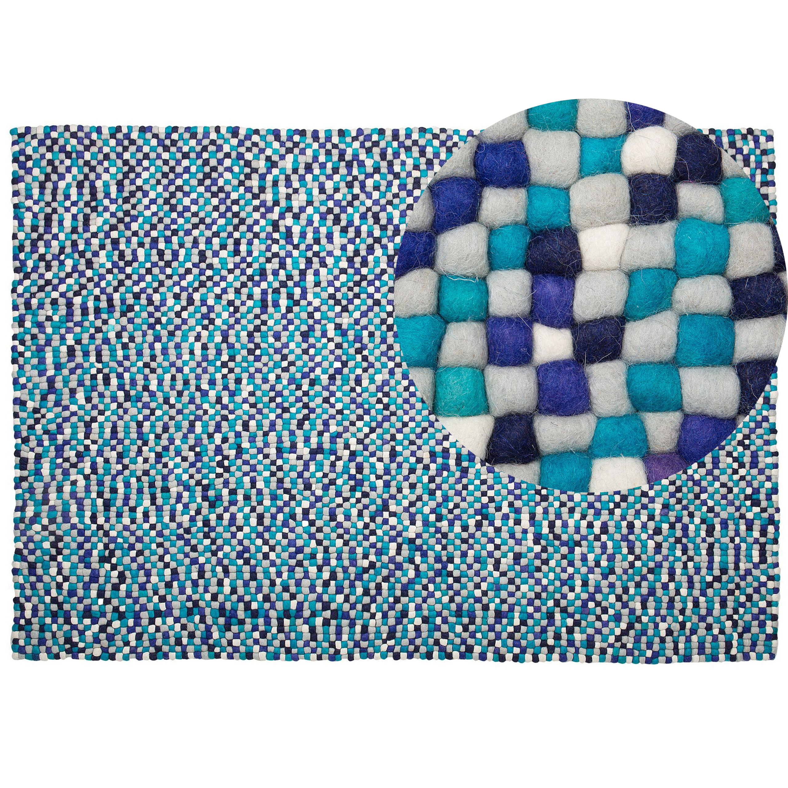 Matta AMDO Marinblå 160 x 230 cm Ull
