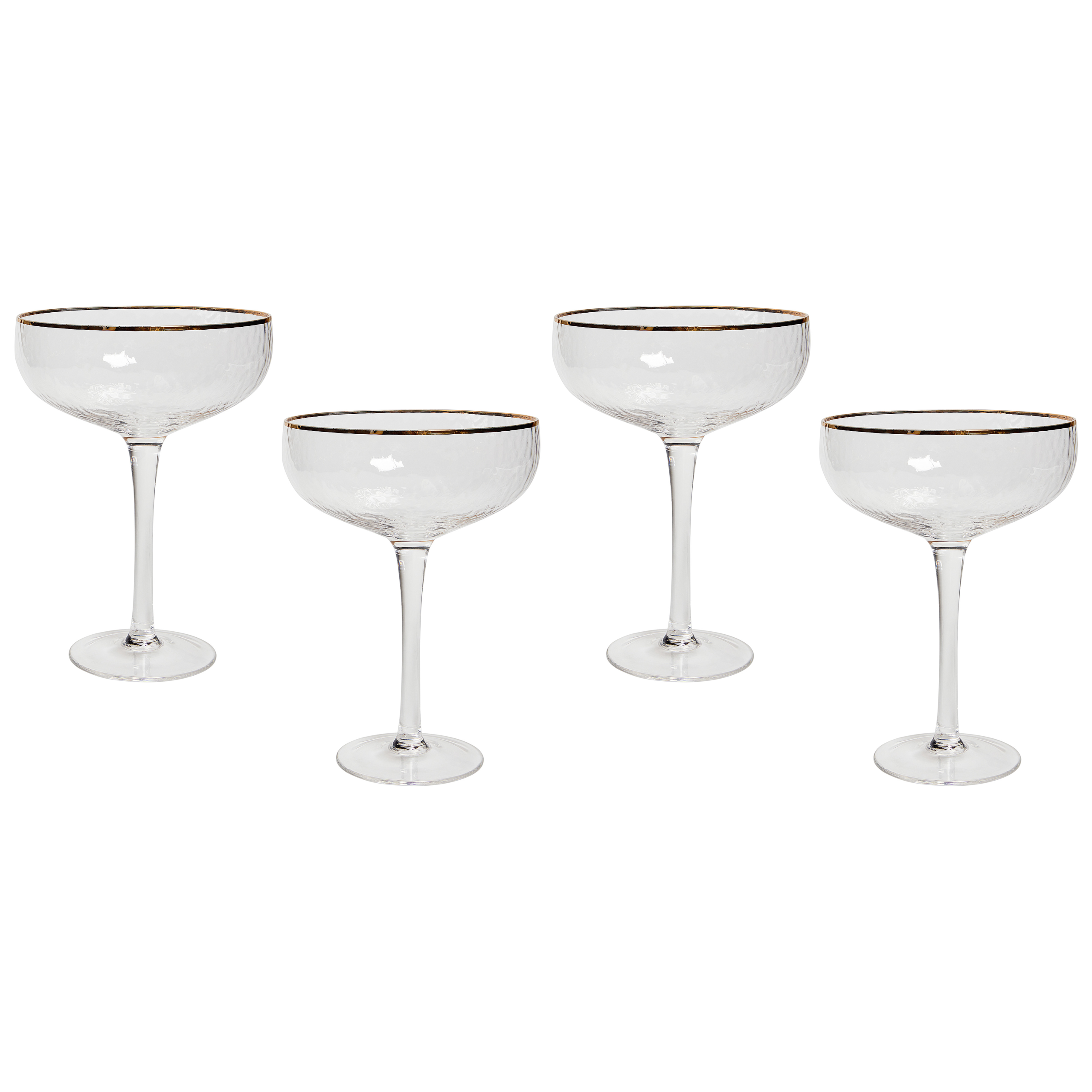 Set med 4 champagneskålar TOPAZ 450 ml Transparent