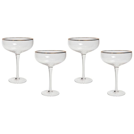 Set med 4 champagneskålar TOPAZ 450 ml Transparent