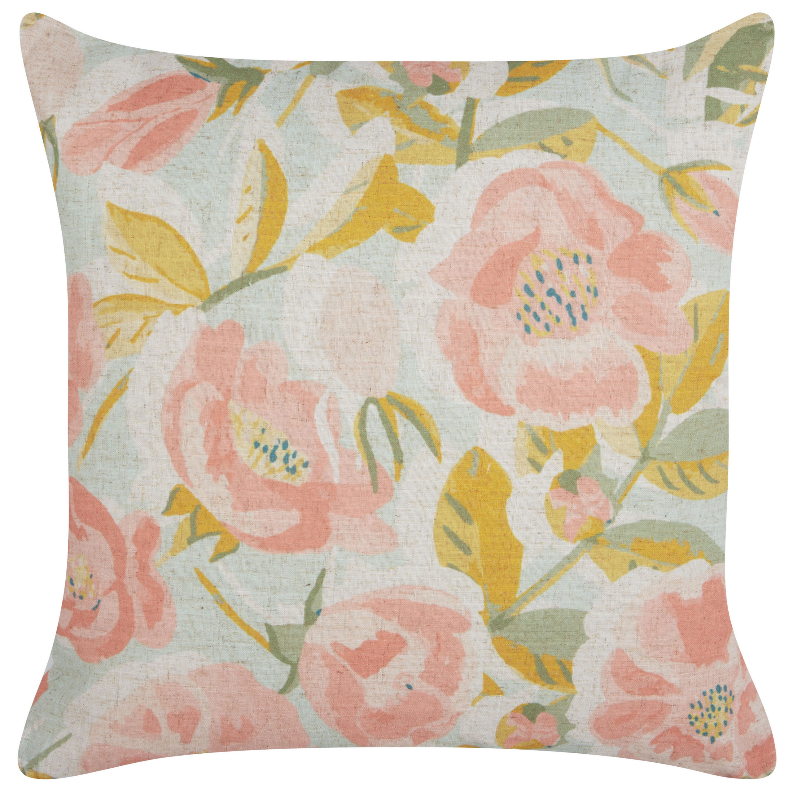 Prydnadskudde ZAHRIYE 45 x 45 cm Rosa Blommigt tryck