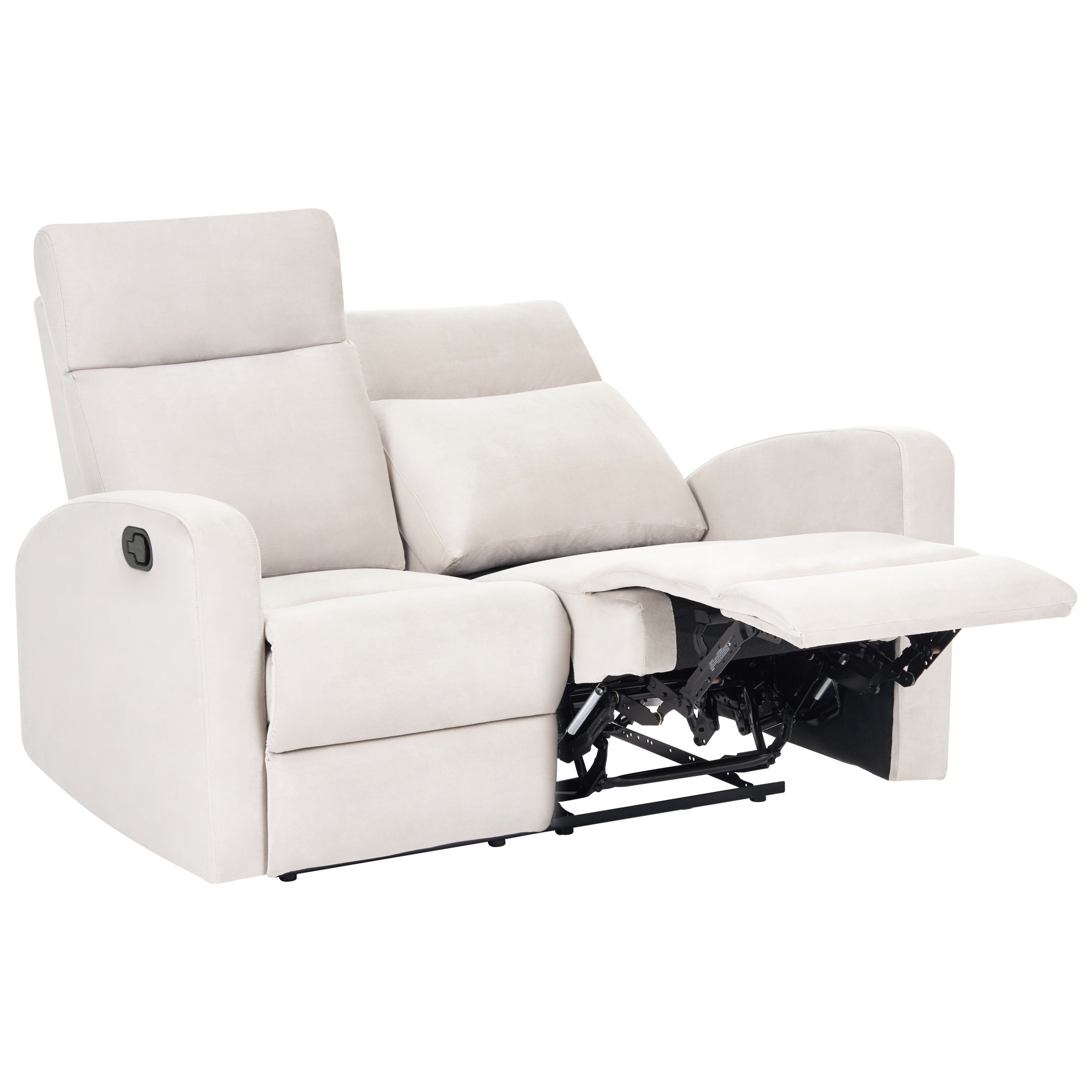 Manuell reclinersoffa 2-sits VERDAL Inklusive fotstöd Sammet Beige