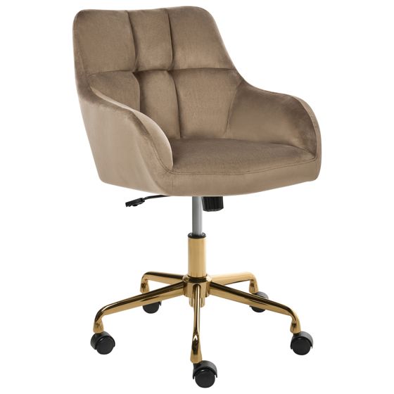 Skrivbordsstol PALMDALE Sammet Taupe