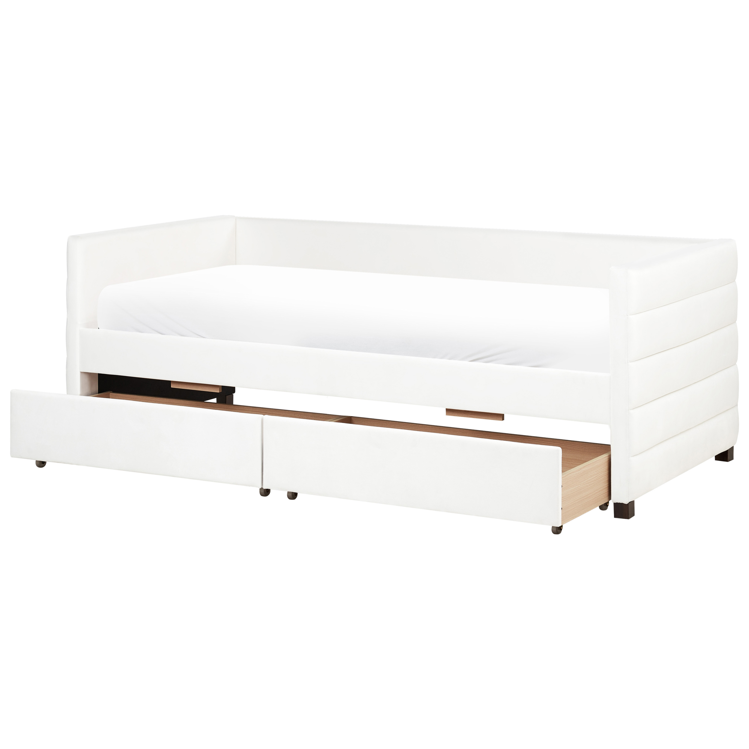 Dagbädd med förvaring MARRAY Sammet Off-White 90 x 200 cm