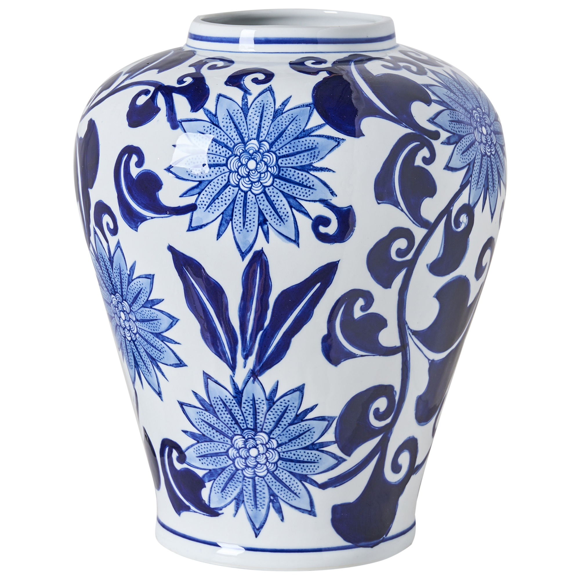 Blomvas GIRONA 35 cm Porslin Vit/ Blå