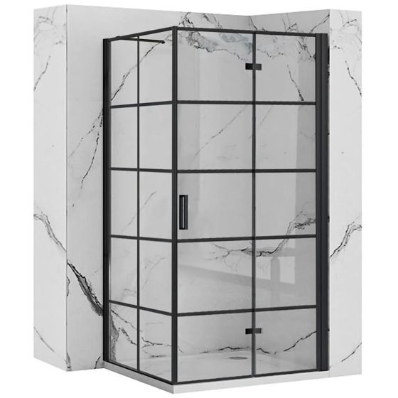 REA Duschkabin MOLIER 90X90 Svart, 90x90x190cm