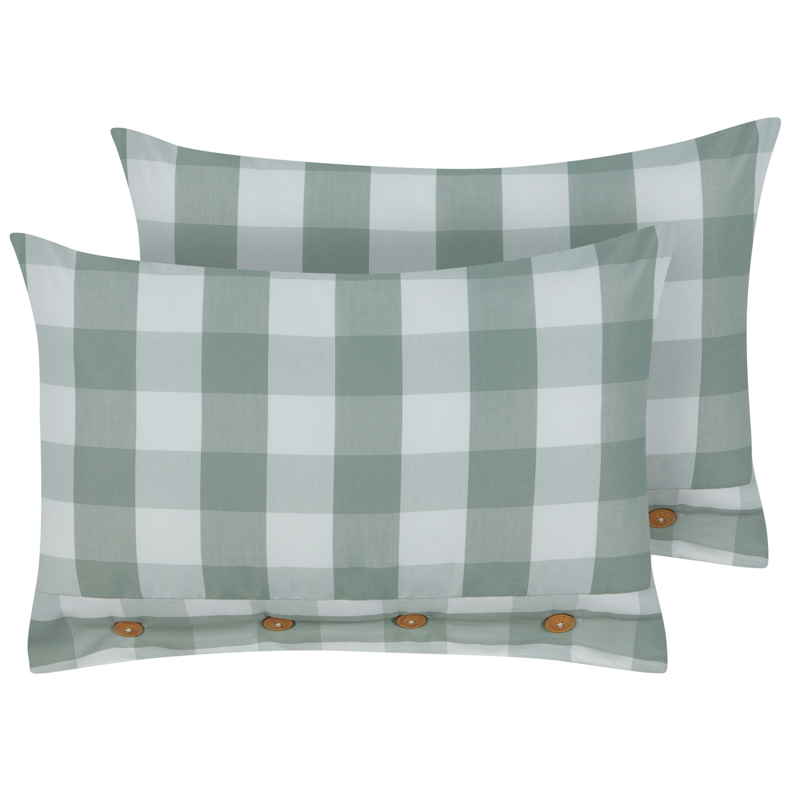 Set med 2 prydnadskuddar TAMNINE 40 x 60 cm Mintgrön Rutigt tryck
