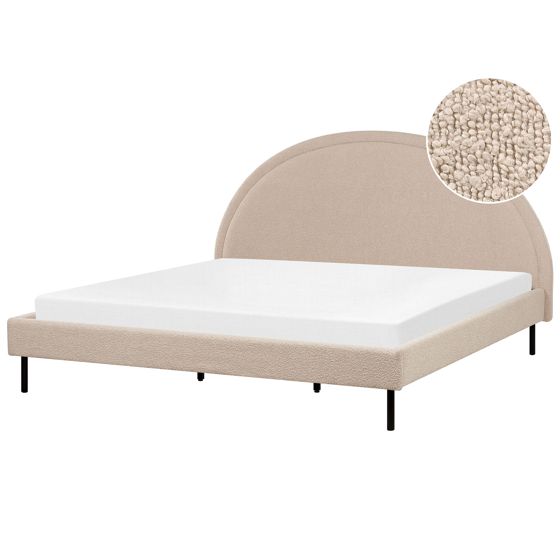 Säng med lamellram Bouclé MARGUT 180 x 200 cm Beige